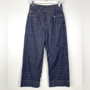 Raleigh Denim Wide-Leg Cropped Jean